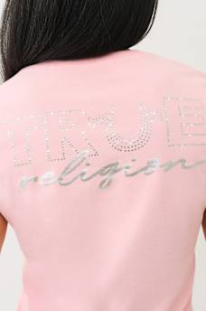 CRYSTAL OUTLINE V NECK TEE, image 1