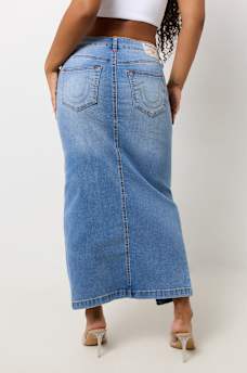 DENIM SLIT MAXI SKIRT, image 2