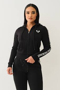 LOGO TAPING ZIP HOODIE, image 1
