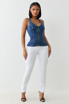 DENIM BUSTIER TOP, image 2