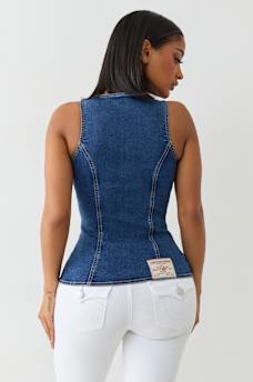 DENIM BUSTIER TOP, image 4