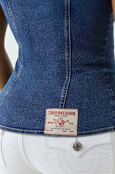 DENIM BUSTIER TOP, image 6