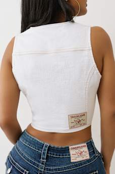 CROPPED DENIM VEST, image 6