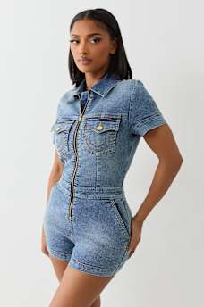 DENIM SHORT ROMPER, image 5