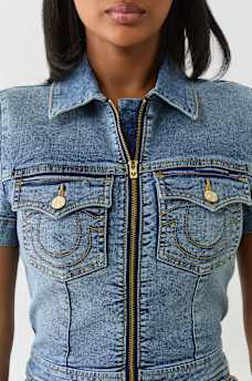 DENIM SHORT ROMPER, image 6