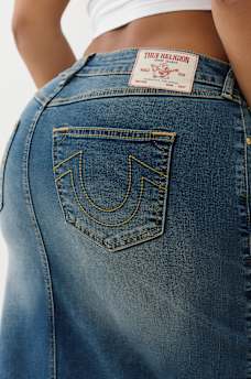 DENIM CUT OUT MAXI SKIRT, image 5