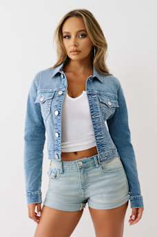 JESSE CROPPED TRUCKER JACKET, image 1