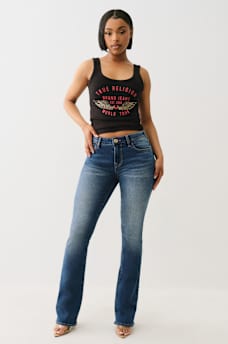 BECCA MID RISE CRYSTAL BOOTCUT JEAN, image 3