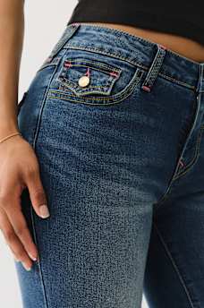 BECCA MID RISE CRYSTAL BOOTCUT JEAN, image 6