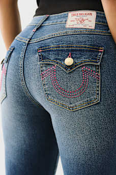 BECCA MID RISE CRYSTAL BOOTCUT JEAN, image 1