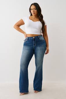 PLUS BECCA MID RISE CRYSTAL BOOTCUT JEAN, image 3