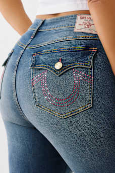 PLUS BECCA MID RISE CRYSTAL BOOTCUT JEAN, image 1