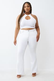 PLUS BECCA MID RISE FLAP BOOTCUT JEAN, image 2
