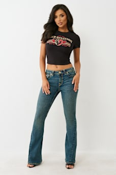 JOEY MID RISE BIG T FLARE JEAN, image 3
