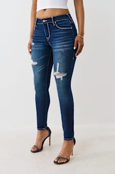 JENNIE MID RISE DISTRESSED CURVY SKINNY JEAN, image 3