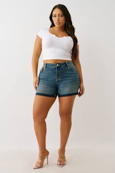 PLUS JENNIE MID RISE FLAP SHORT, image 2