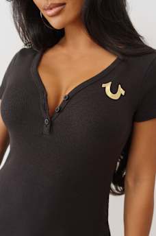 CRYSTAL WINGED HENLEY TEE, image 2