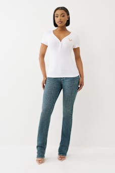 CRYSTAL WINGED HENLEY TEE, image 3