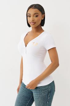CRYSTAL WINGED HENLEY TEE, image 4