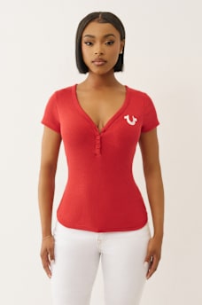 CRYSTAL WINGED HENLEY TEE, image 2