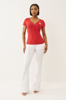 CRYSTAL WINGED HENLEY TEE, image 3