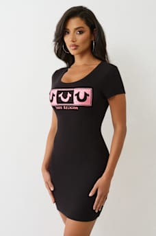 RIBBED CRYSTAL HORSESHOE DRESS, image 3