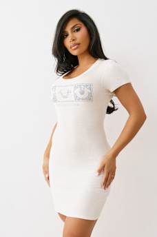 RIBBED CRYSTAL HORSESHOE DRESS, image 3