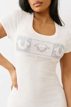 RIBBED CRYSTAL HORSESHOE DRESS, image 5