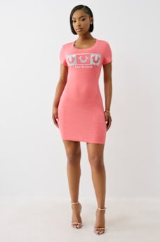 RIBBED CRYSTAL HORSESHOE DRESS, image 2