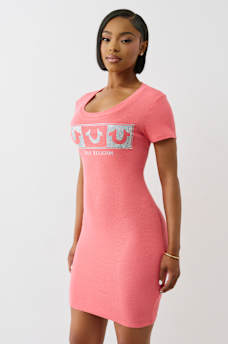 RIBBED CRYSTAL HORSESHOE DRESS, image 3