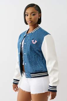 DENIM BUDDHA VARSITY JACKET, image 6