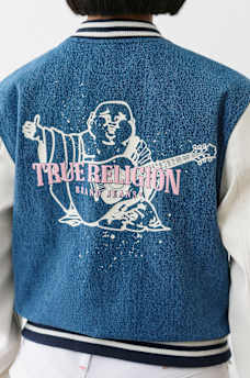 DENIM BUDDHA VARSITY JACKET, image 8