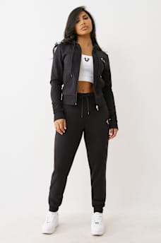 CRYSTAL GLOBAL LOGO ZIP HOODIE, image 3