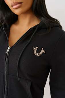 CRYSTAL GLOBAL LOGO ZIP HOODIE, image 7
