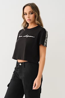 LOGO TAPING BOXY BABY TEE, image 3