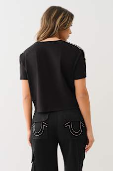 LOGO TAPING BOXY BABY TEE, image 4