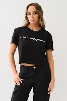 LOGO TAPING BOXY BABY TEE, image 1