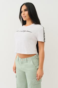 LOGO TAPING BOXY BABY TEE, image 4