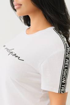 LOGO TAPING BOXY BABY TEE, image 5