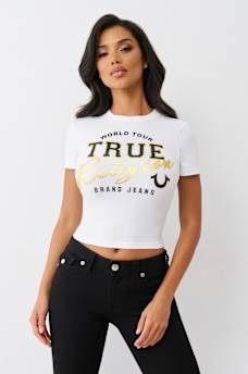 METALLIC LOGO BABY TEE, image 2