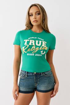 METALLIC LOGO BABY TEE, image 2