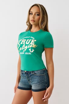METALLIC LOGO BABY TEE, image 4