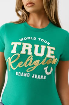 METALLIC LOGO BABY TEE, image 1