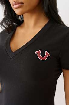 PUFF PRINT LOGO V NECK TEE, image 6