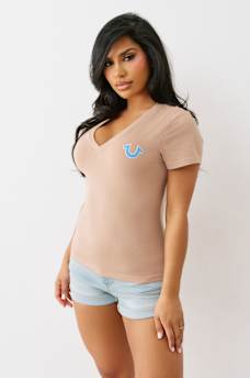 PUFF PRINT LOGO V NECK TEE, image 4