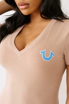 PUFF PRINT LOGO V NECK TEE, image 6
