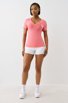 PUFF PRINT LOGO V NECK TEE, image 3