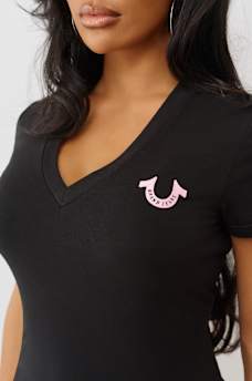 SCRIPT BUDDHA V NECK TEE, image 6