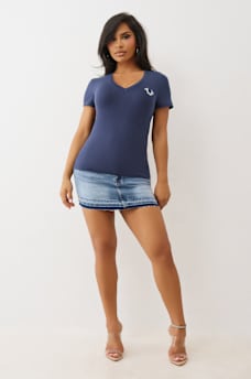 SCRIPT BUDDHA V NECK TEE, image 3