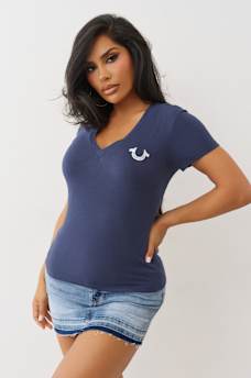 SCRIPT BUDDHA V NECK TEE, image 4